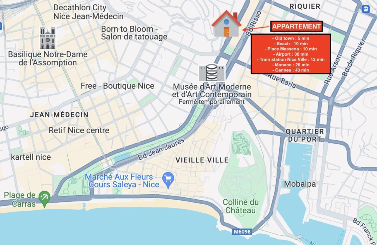Studio Lumineux A 10 Min De La Plage Nice Ngoại thất bức ảnh